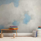 "Cumulus" - Wall Mural in White by Lynne Millar - In a Room