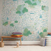 "Storybook City" - Wall Mural in Village by Krissy Bengtson - In a Room