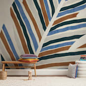 "Abstract Palm Leaf" - Wall Mural in Cinnamon by Iveta Angelova - In a Room