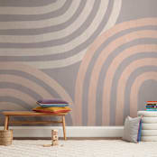 "Rainbow Connection" - Wall Mural in Pastel Purple by Dominique Vari - In a Room