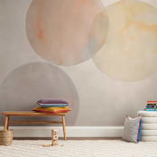 "Glow 02 - Landscape" - Wall Mural in White by jinseikou - In a Room