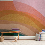 "paper rainbow" - Wall Mural in Rainbow by Carrie Moradi - In a Room