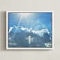 "Arise & Shine" - Art Print in Blue Skies by Charlotte Mello Stevenson - Framed Canvas