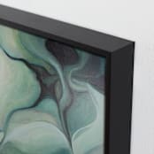 "Botanica 1" - Art Print in Blue-green Blossom by Lenay Hughes - Frame Close-up