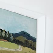 "Blue Hills" - Art Print in Blue with Varied Greens by Owen Design Studio - Frame Close-up