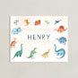 "Dino Friends" - Personalized Art Print in Amber by Teju Reval - Unframed