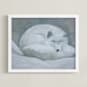 "White Fox" - Art Print in Winter White by Sarah Holden - Framed