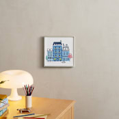 "Paris, J'adore" - Art Print in Parisian Blue by Ali Macdonald - In a Room