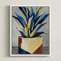"Get To The Point" - Art Print in Southwest Blue by Marla Beyer - Framed Canvas