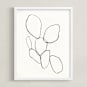 "Cactus Line Drawing" - Art Print in dusty white by Amanda Phelps - Framed