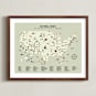 "National Parks of USA" - Art Print in Adventure Green by Sherley Ferreira - Framed