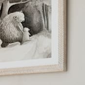 "Two Bears in the Forest" - Art Print in Soft Black by Sarah Holden - Frame Close-up