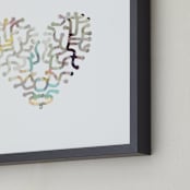 "Heart Maze" - Art Print in Teal by Pat Jennings - Frame Close-up