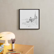 "San Francisco" - Art Print in Jet black by Neeta Sawhney - In a Room