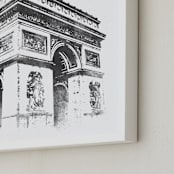 "Arc de Triomphe" - Art Print in Charcoal by Paul Berthelot - Frame Close-up