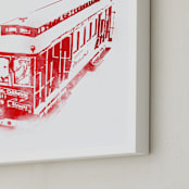 "Hop On!" - Art Print in Poppy by Paul Berthelot - Frame Close-up