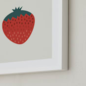 "Simple Strawberry" - Art Print in Eggshell by Amy Mullen - Frame Close-up