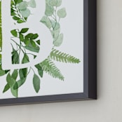 "Floral Monogram B" - Art Print in Grass Green by Helga Wigandt - Frame Close-up