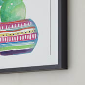 "Wee Cactus" - Art Print in cactus green by Christi Parks - Frame Close-up