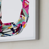 "Collage letter D" - Art Print in Deep pink by Kiana Lee - Frame Close-up