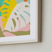 "Tropical Vibes" - Art Print in Olive Green by Dominique Vari - Frame Close-up