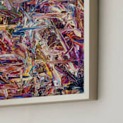"Dancing Colors" - Art Print in Burgundy by Claire Duda - Frame Close-up