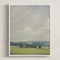 "Rosy Tomorrow I" - Art Print in Grey Blue by Stephanie Goos Johnson - Framed Canvas