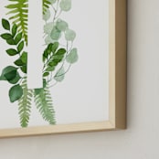 "Floral Monogram I" - Art Print in grass green by Helga Wigandt - Frame Close-up
