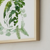 "Floral Monogram G" - Art Print in mint green by Helga Wigandt - Frame Close-up