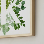 "Floral Monogram K" - Art Print in grass green by Helga Wigandt - Frame Close-up