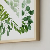"Floral Monogram N" - Art Print in grass green by Helga Wigandt - Frame Close-up