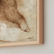 "Big Brown Bear two" - Art Print in mahogany by Tracy Ann - Frame Close-up