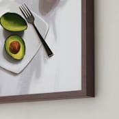 "Flatlay Avocado" - Art Print in Bright White by Kinga Subject - Frame Close-up
