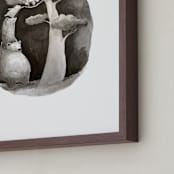 "Bears and Little Aliens" - Art Print in Soft Black by Sarah Holden - Frame Close-up