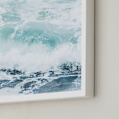 "Storm Swell" - Art Print in stormy turquoise by Kamala Nahas - Frame Close-up
