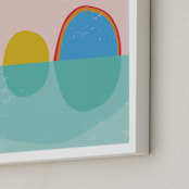 "Bird Rock" - Art Print in Dusty Rose by sue prue - Frame Close-up