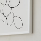 "Cactus Line Drawing" - Art Print in dusty white by Amanda Phelps - Frame Close-up