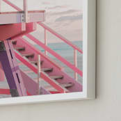 "Oceanside View" - Art Print in Cotton Candy by Jennifer Mckinnon Richman - Frame Close-up