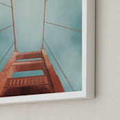 "San Francisco Golden Gate Bridge" - Art Print in Slate Blue by Lauren Cheng - Frame Close-up