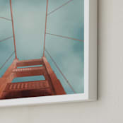 "San Francisco Golden Gate Bridge" - Art Print in Slate Blue by Lauren Cheng - Frame Close-up