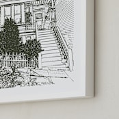 "House: Portrait White Border Custom Print" - Custom Print in Olive Shadow by Minted - Frame Close-up
