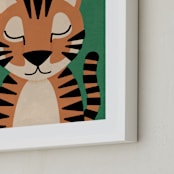 "Jungle Tiger" - Art Print in Jungle Green by 2birdstone - Frame Close-up