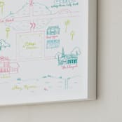 "Palmetto Bluffs Calligraphy Map" - Art Print in Teal by Megan Kelso - Frame Close-up