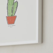 "Cactus Fig. 2" - Art Print in Celadon by Stacey Meacham - Frame Close-up