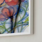 "Glorious Poppies" - Art Print in poppy red by Amelia Gluba - Frame Close-up