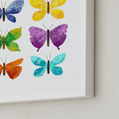 "My Butterflies" - Art Print in Butterfly Pink by Alf and Auguri - Frame Close-up