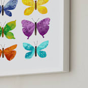 "My Butterflies" - Art Print in Butterfly Pink by Alf and Auguri - Frame Close-up