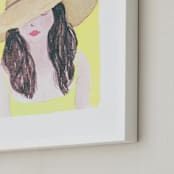 "Lady in Yellow" - Art Print in Yellow by Megan Kelso - Frame Close-up