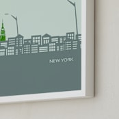 "NYC Pop Art City " - Art Print in Slate, Shamrock by Lauren Manas - Frame Close-up