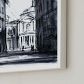 "Theater of space II" - Art Print in Shadow Blue by Cailin Nikel-Zueger - Frame Close-up